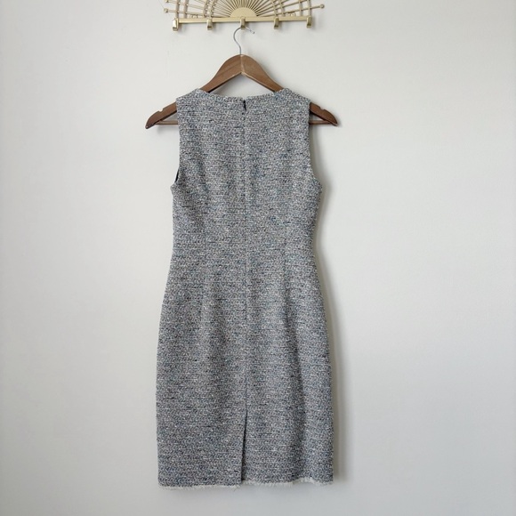 Theory Betty 2R Comprised Tweed Boucle Sheath Dress Sz 0 Blue - Picture 5 of 11